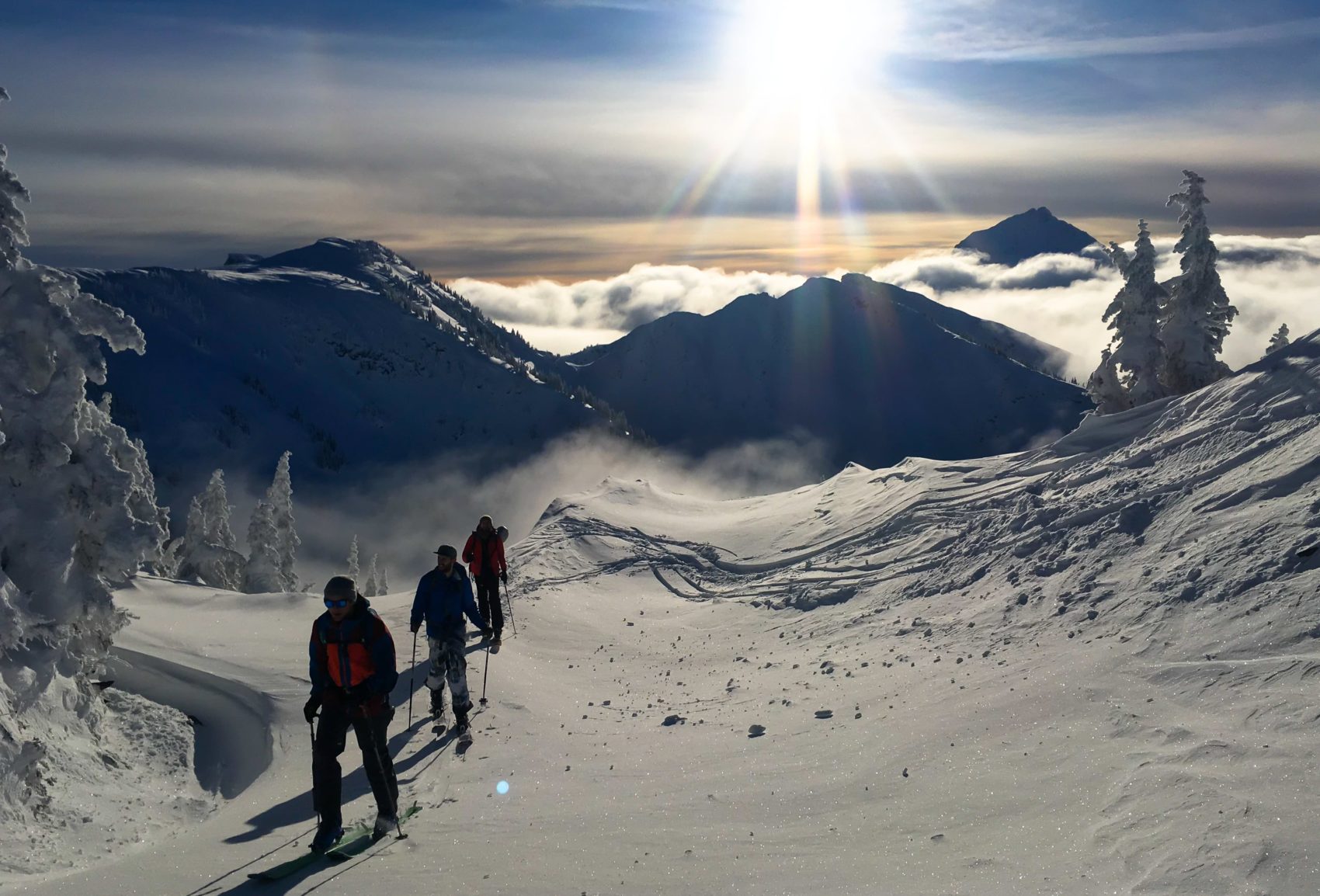 Skier touring in the Revelstoke backcountry area