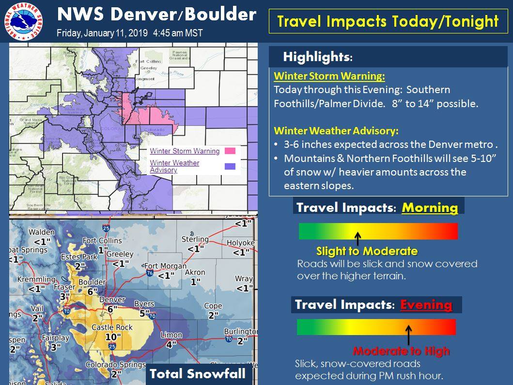 NOAA Winter Weather Advisory Issued For Colorado Up To