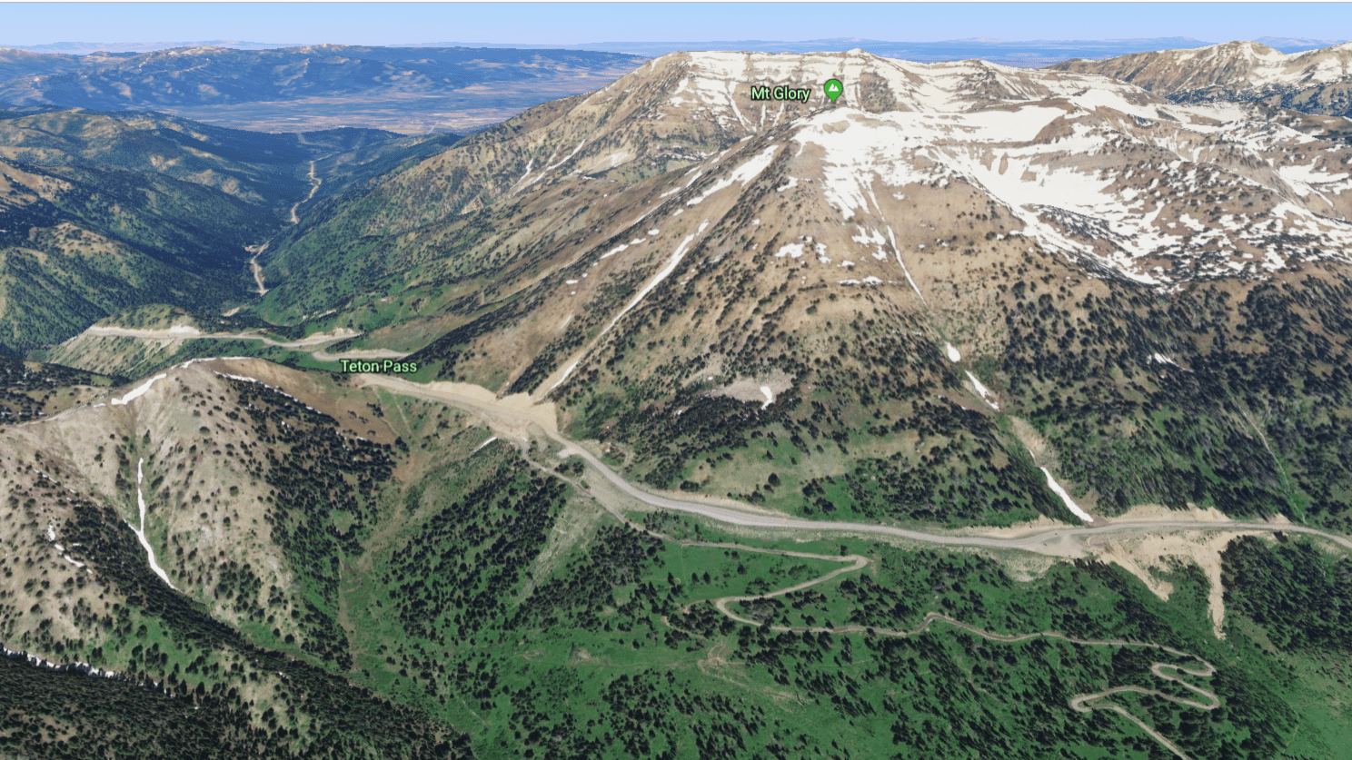 Avalanche paths over the highway