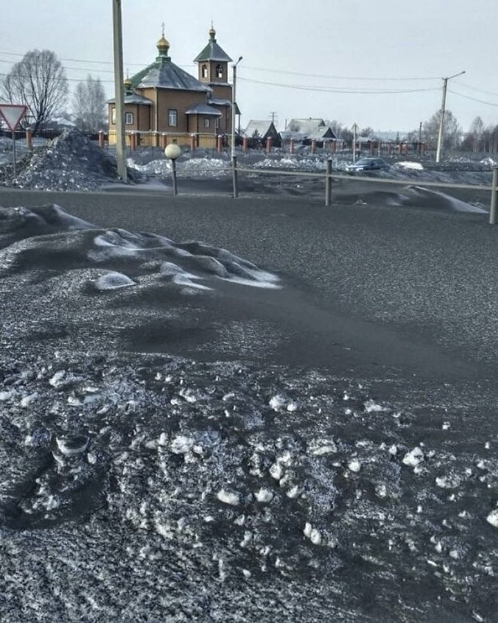 black snow, snow, Siberia, russia, Siberian