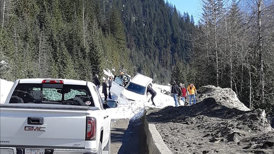 avalanche, car swept up, Revelstoke, bc, Canada