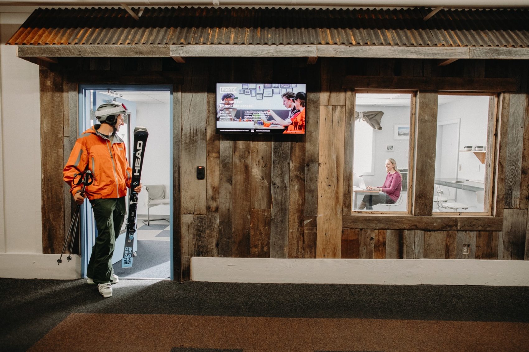 the fort, mammoth, california, ski-in-ski-out office