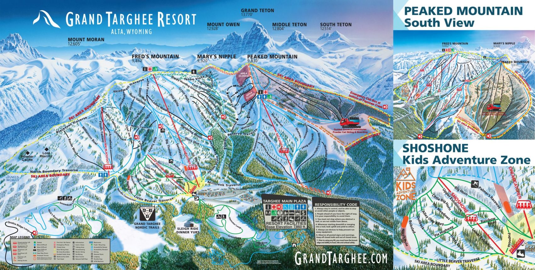 grand Targhee, wyoming, trail map