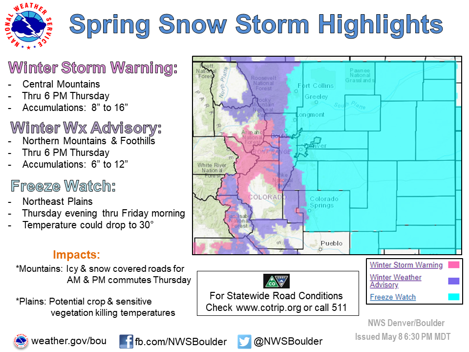 NOAA Winter Storm Warning Issued For Colorado 816" Of