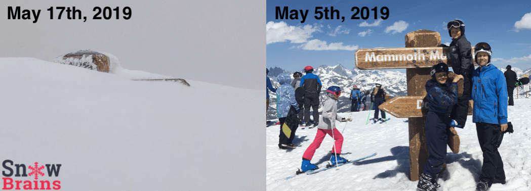 mammoth mountain, snowfall, california