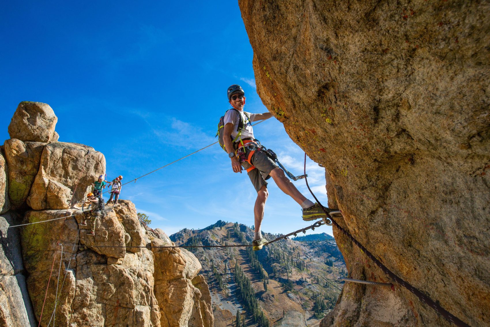 Alpenglow Expeditions, Via Ferrata, Squaw Valley, tram face, california