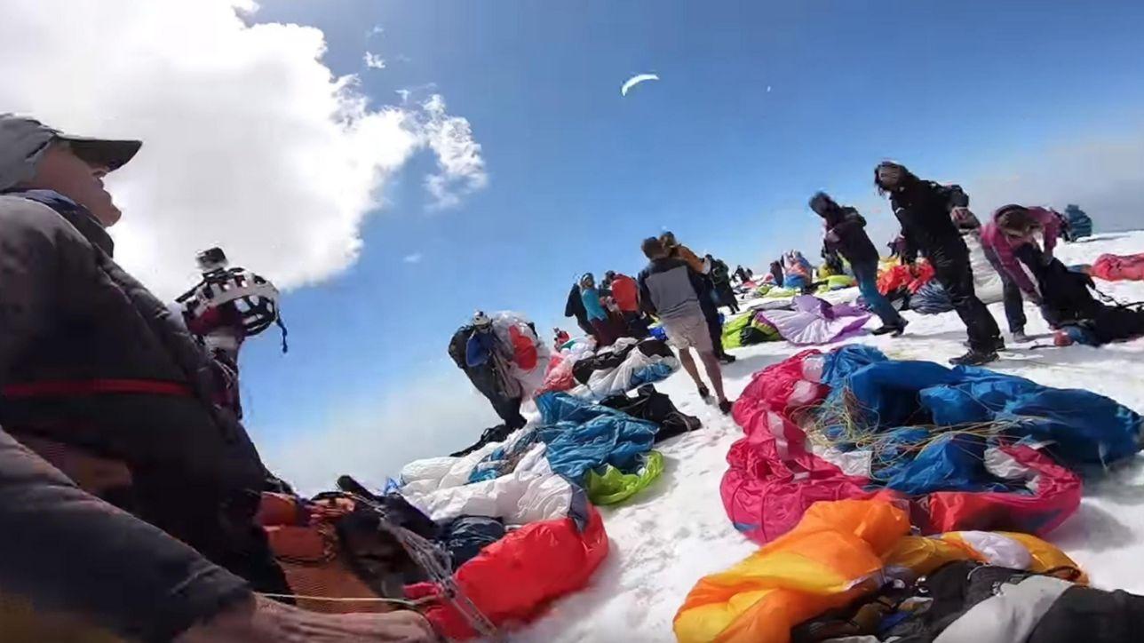 paragliders, mont blanc, France, record, europe