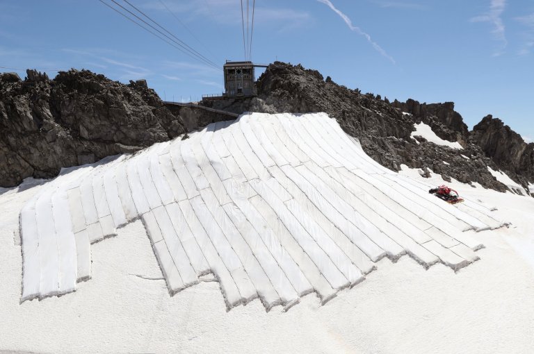 glacier, melting, Switzerland, blanket