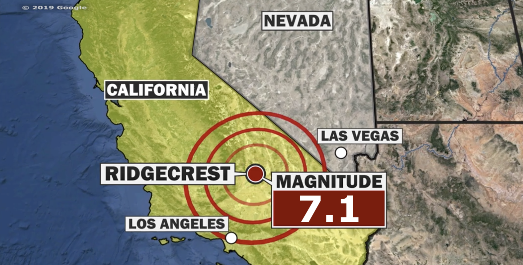 Large 7.1Magnitude Earthquake Hits Southern California Tonight at 8