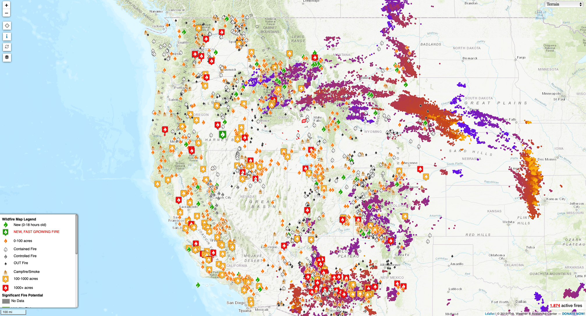 Western States Wildfires Map   Screenshot 2019 07 31 At 12.03.17 Min 