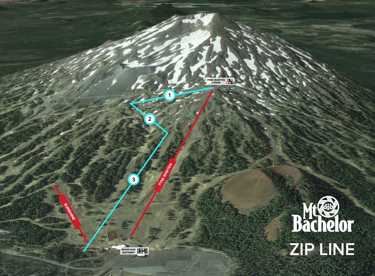 zip line, bachelor, mount bachelor, oregon, zipline