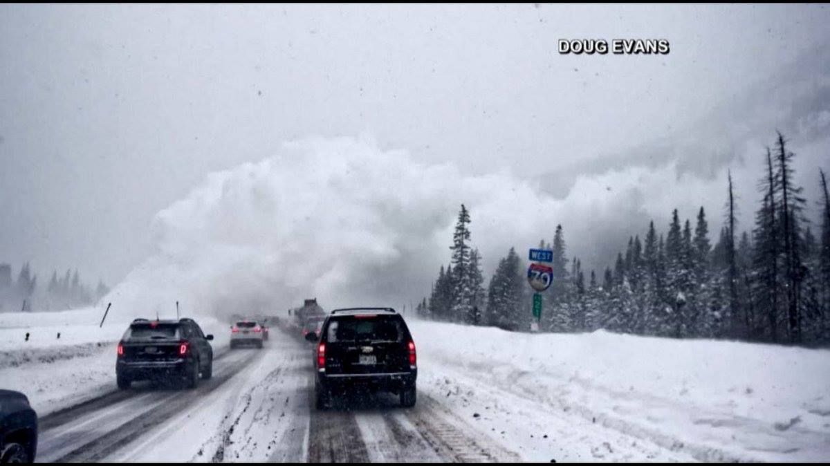 Avalanche on Interstate 70 during winter of 2018/19 causes traffic 