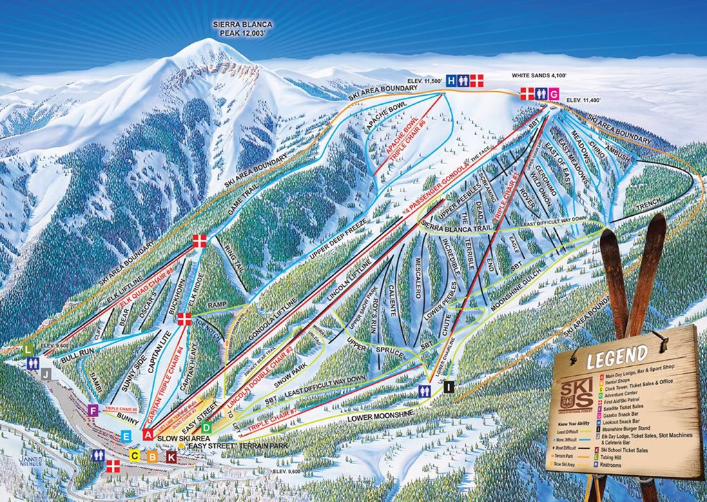 Trail Map Ski Apache  