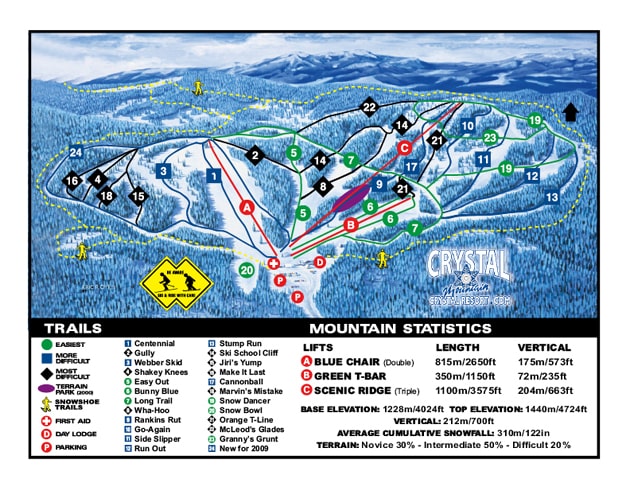 Crystal Mountain Trail Map, Ski Area Reopen