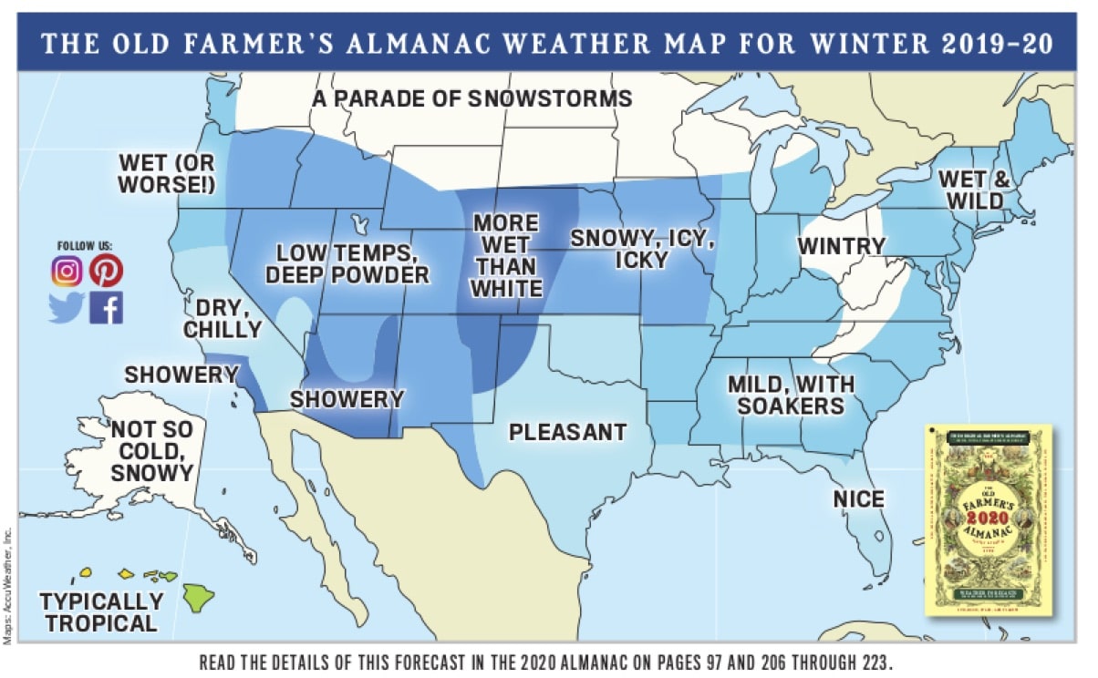 old farmer's almanac, forecast, winter, usa, almanac,