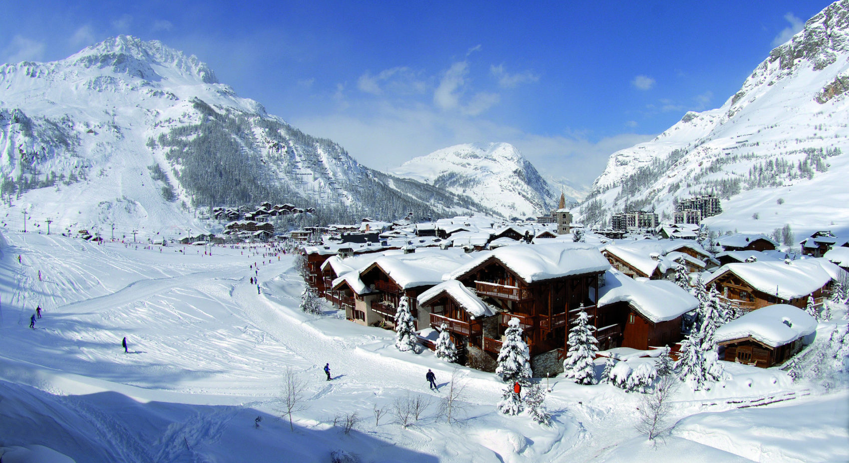 Val d' Isere liegt in den französischen Alpen 