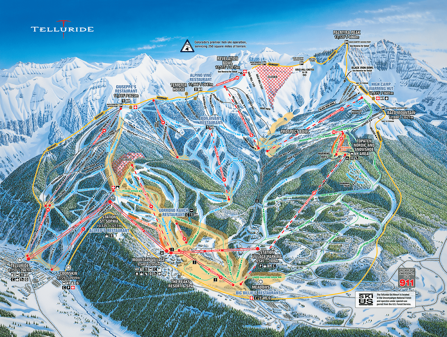 Telluride, trail map, Colorado