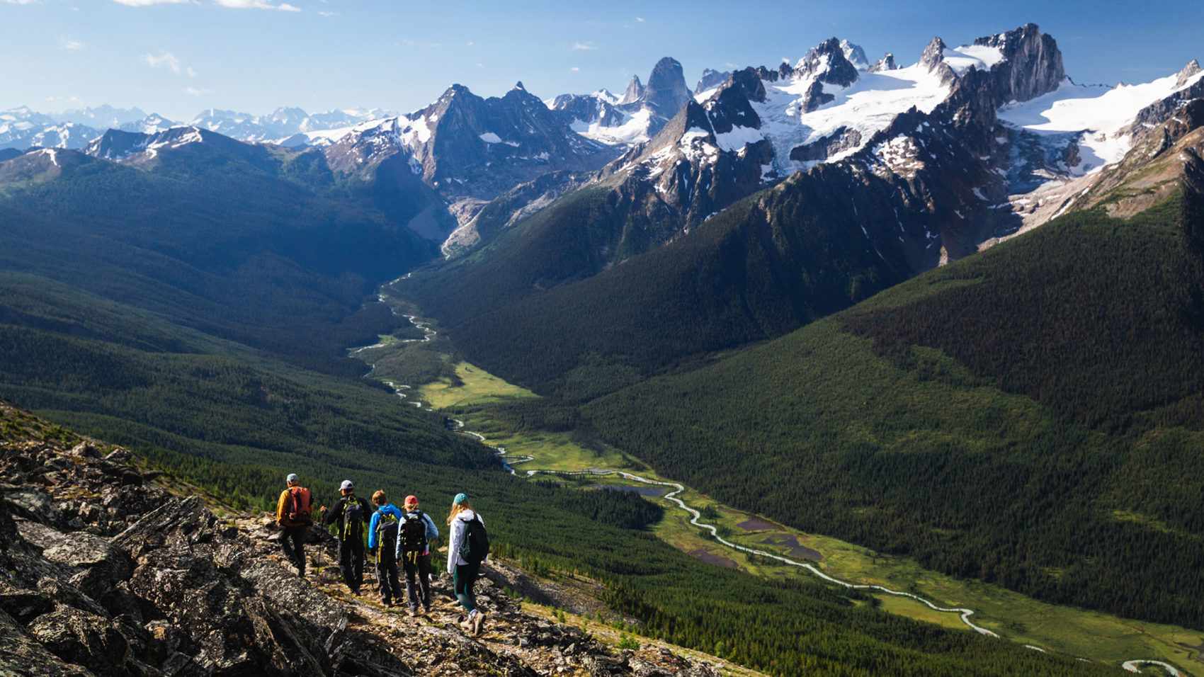 Heli Hikers in the Bugaboos. Heli-hiking