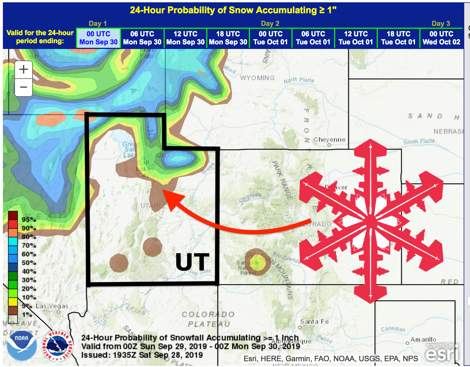 Alta, UT is expecting 3-5" of new snow