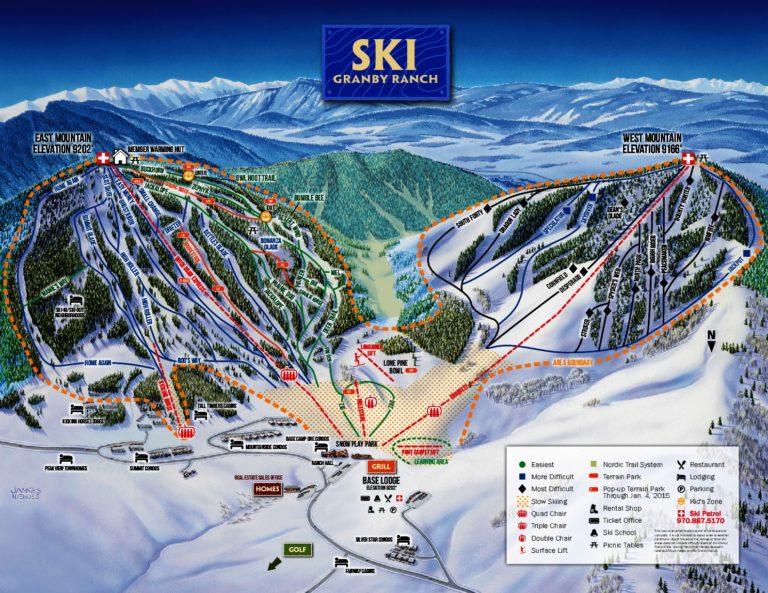 Granby Ranch Trail Map SnowBrains   Granby Ranch Trail Map  768x593 