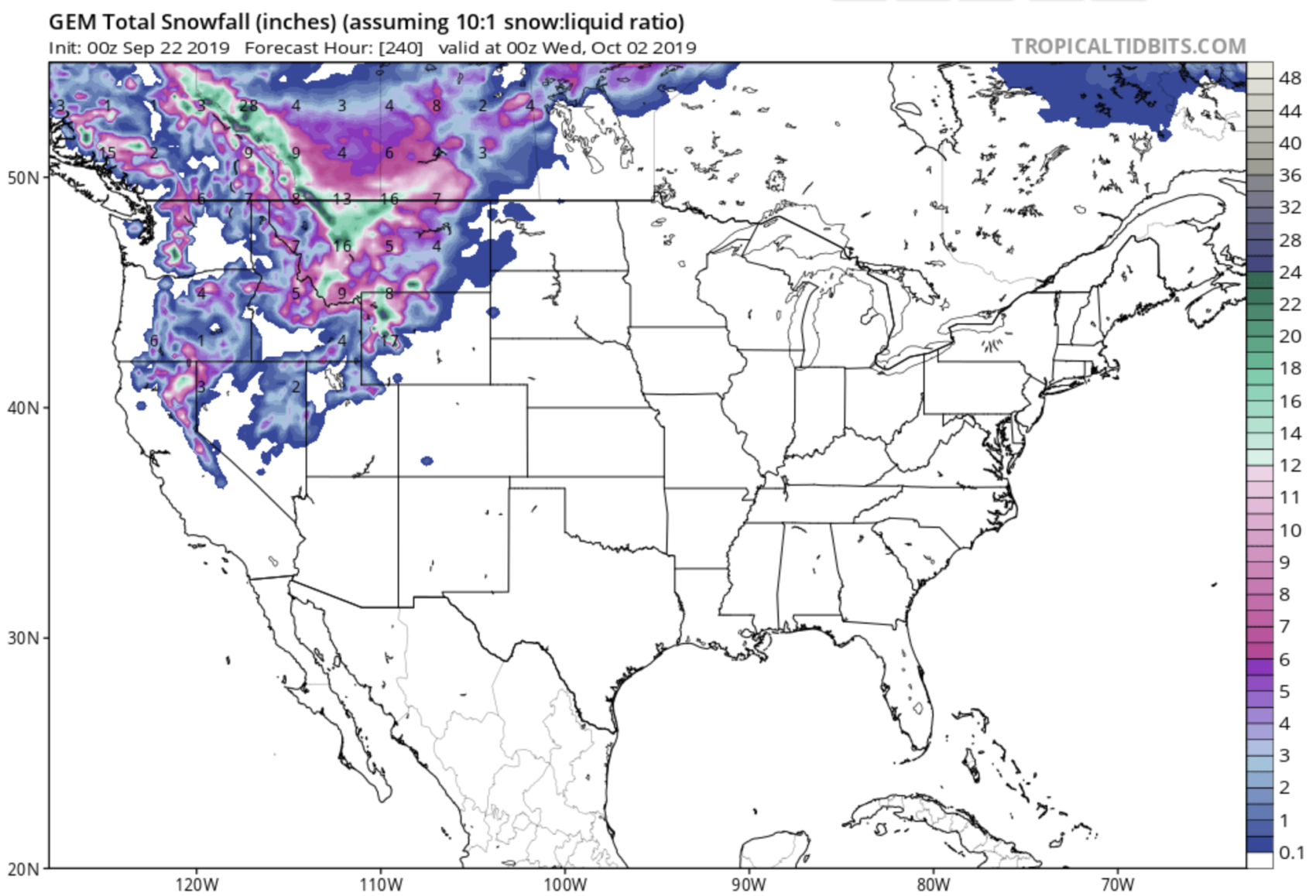 Weather Map Usa 10 Day Forecast Current 10 Day Snow Forecast for North America Looks Like Mid 