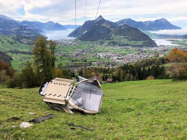 gondola, cabin, fell, Switzerland, europe