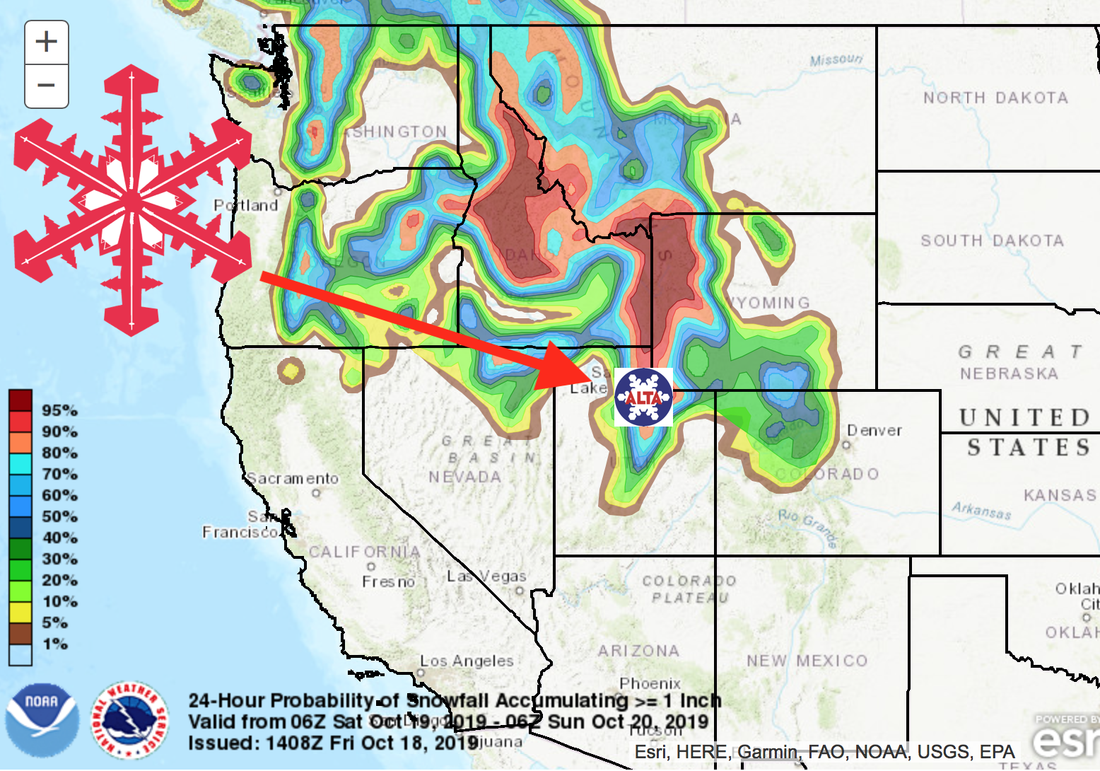 Snow on the way to Utah