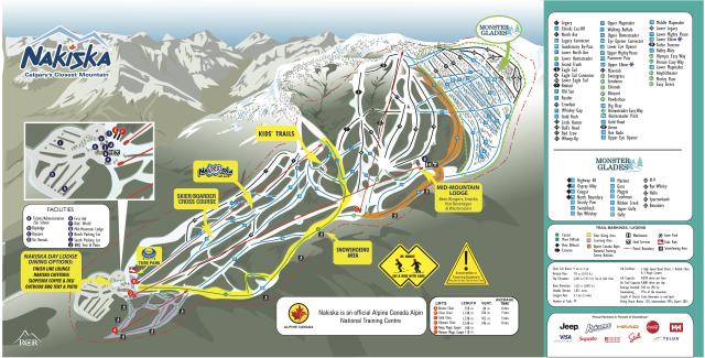 A trail map of Nakiska