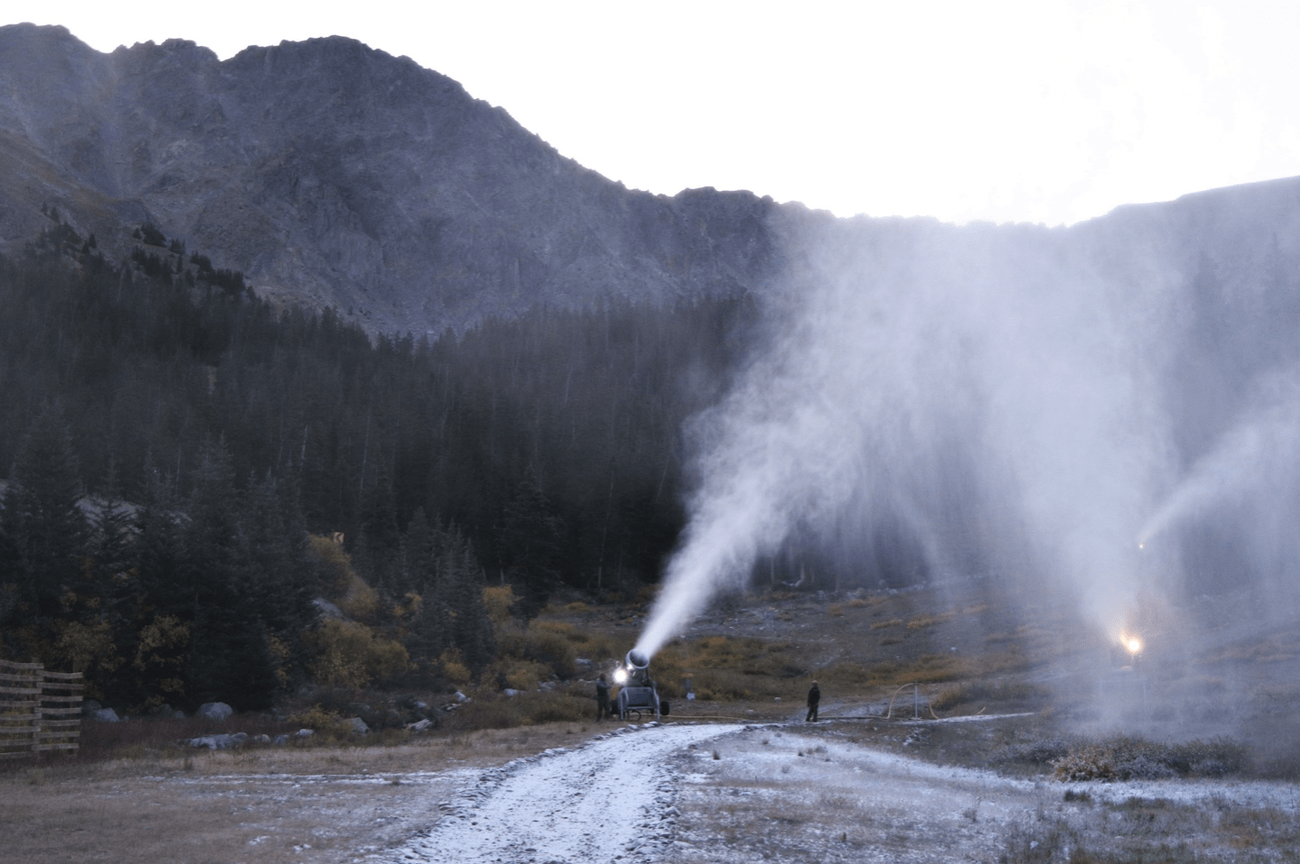 a-basin, arapahoe basin, snow guns, snowmaking,