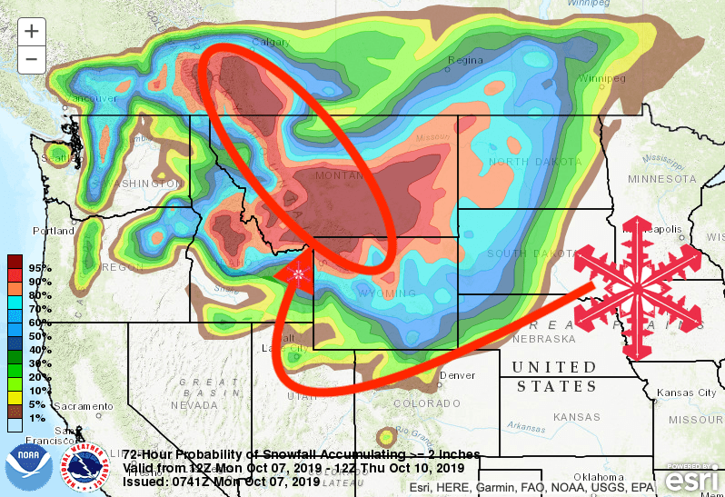 montana, snow, forecast