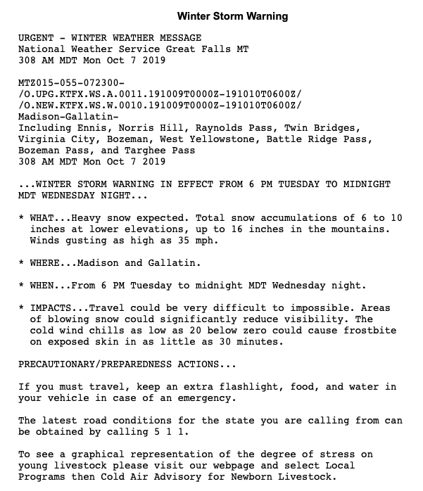 montana, snow, forecast