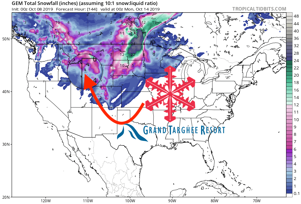 grand Targhee, wyoming, forecast, snow