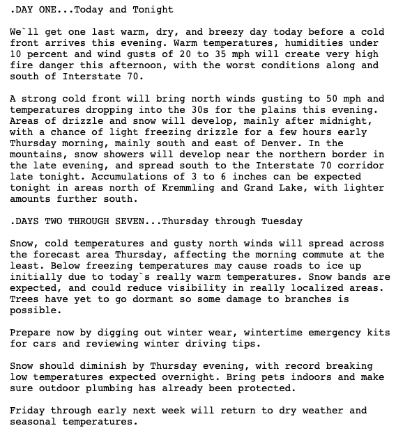 colorado, forecast, noaa, ikon