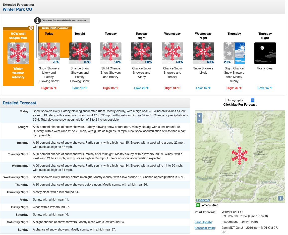 noaa, forecast, colorado, snow