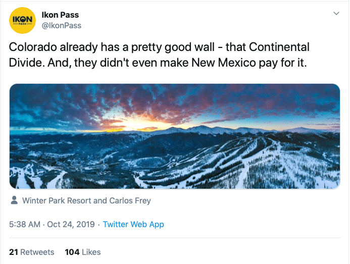 trump, wall, colorado, ikon pass