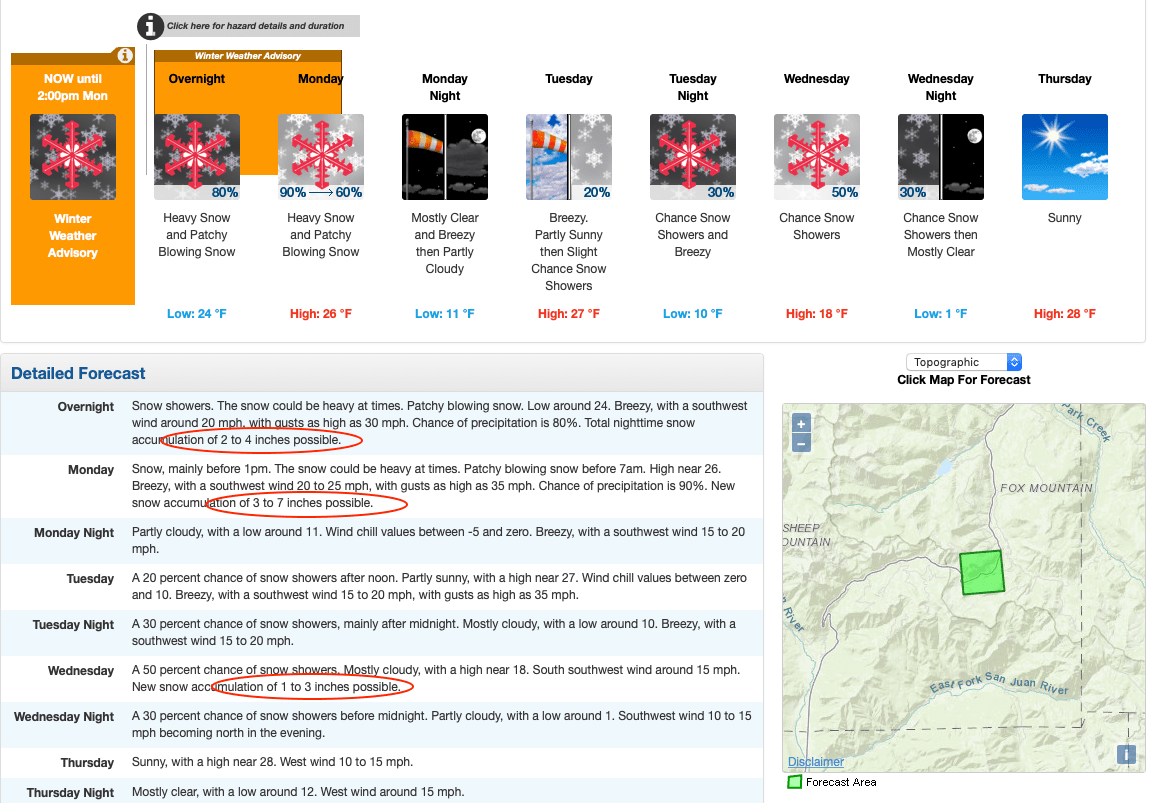 colorado, snow, forecast, noaa