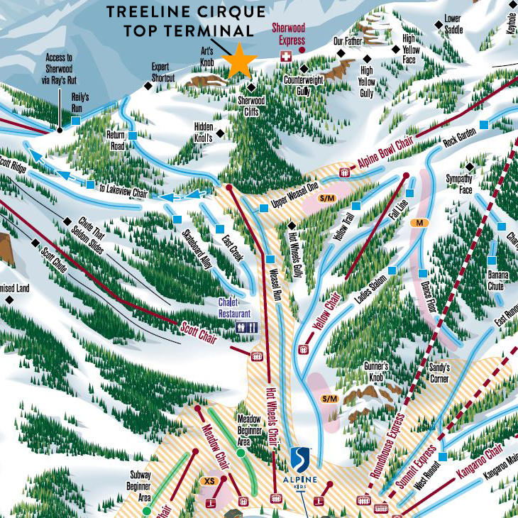 A map of Treeline Cirque 