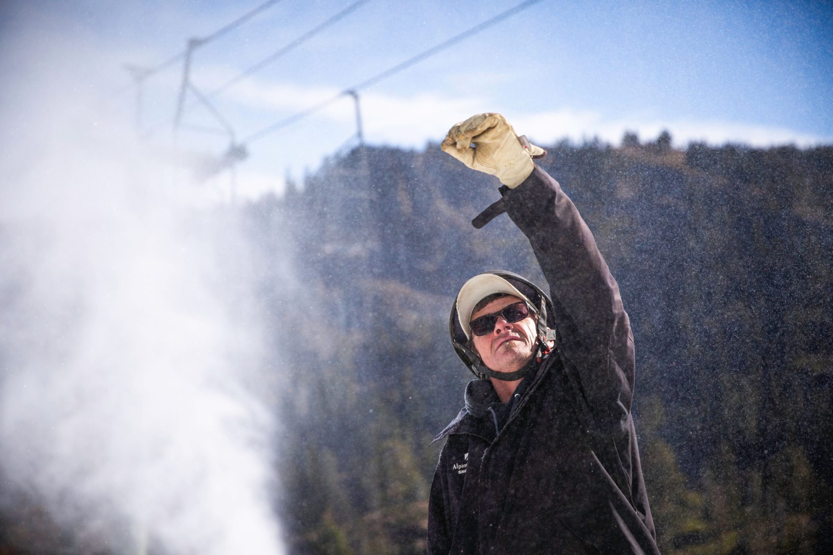 snowmaking, Squaw Valley, alpine meadows, california