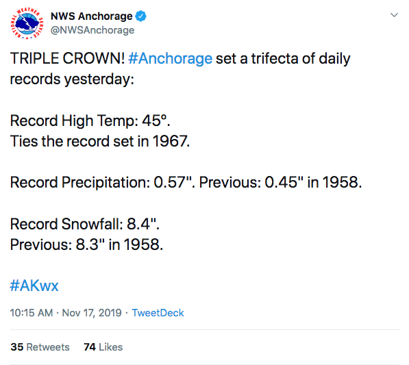 snow alaska anchorage records november weather usa