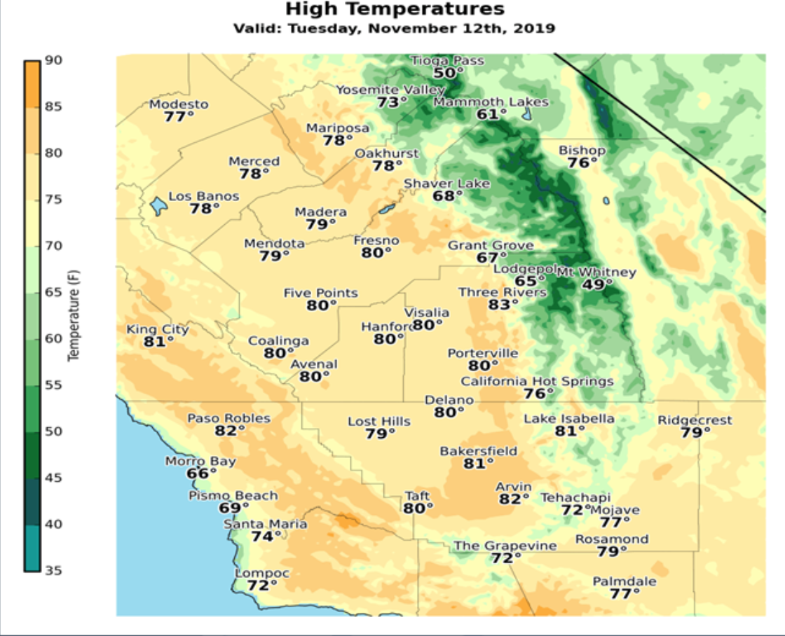 NOAA Record High November Temperatures in California SnowBrains