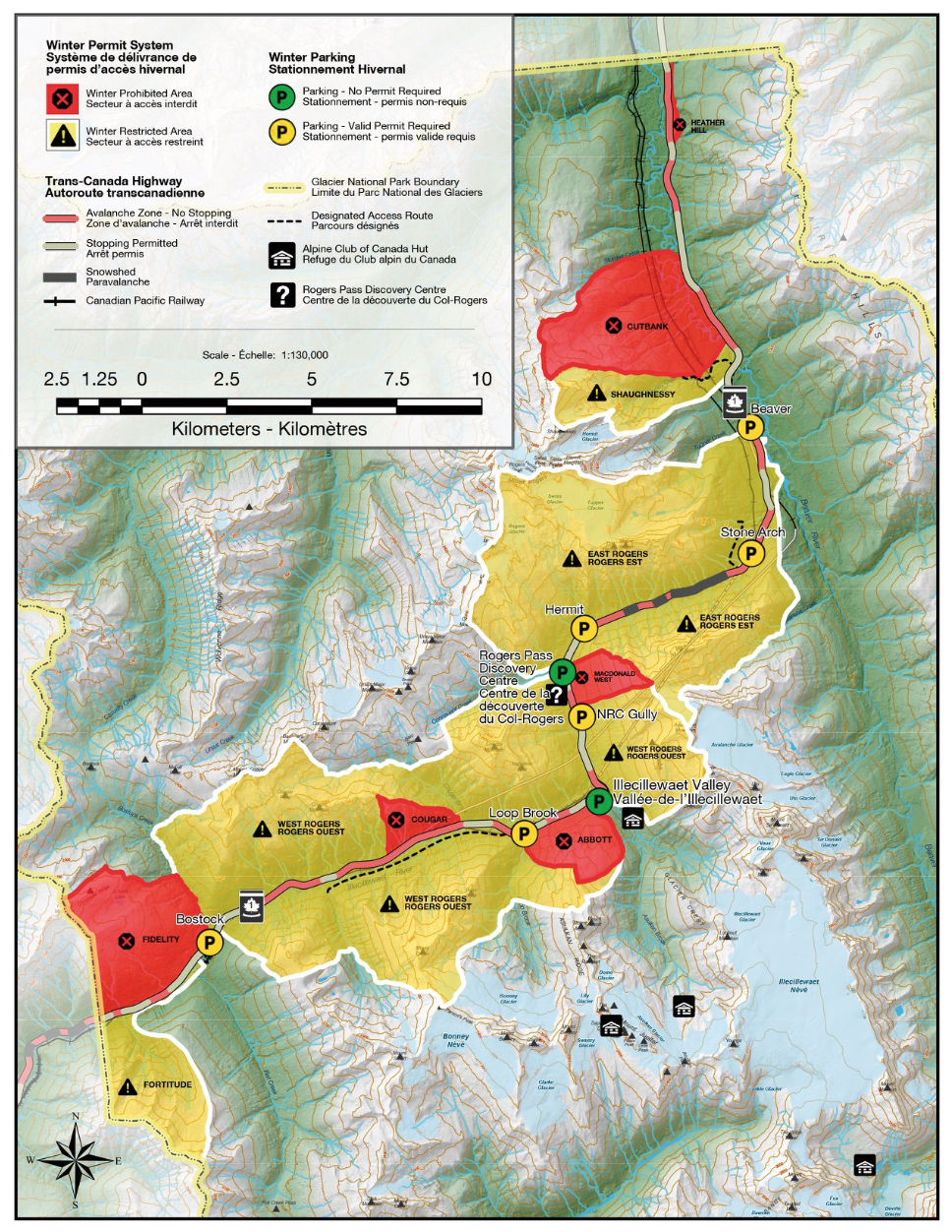 Winter Restricted Areas, Rogers Pass, canada, British Columbia,