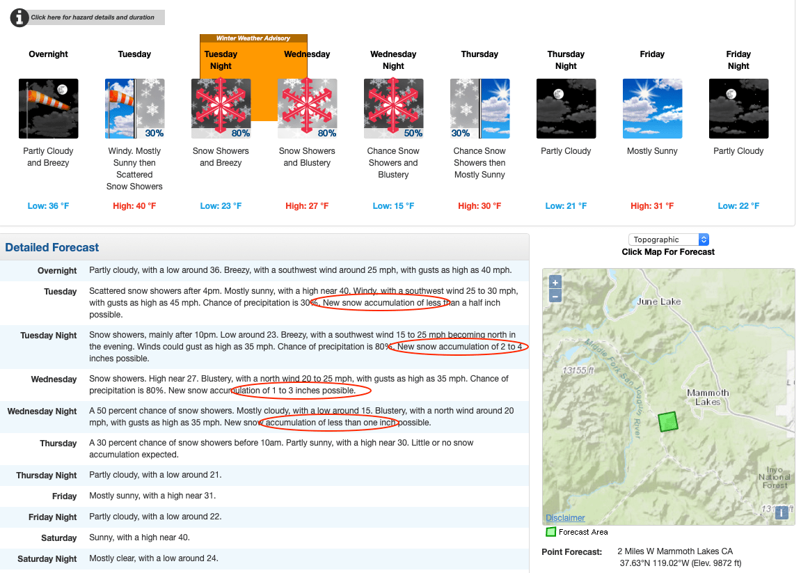 california, forecast, weather, snow, Sierra nevada