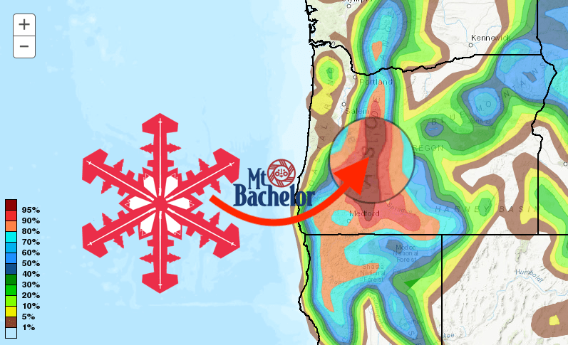 Oregon, mt bachelor, snow, forecast
