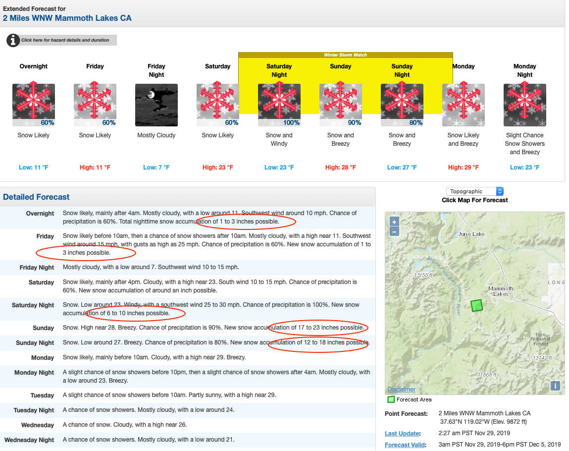 california, winter storm, mammoth