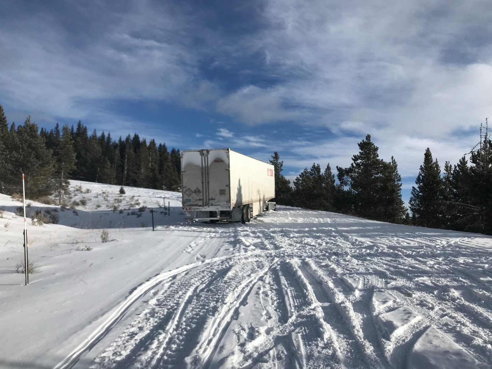 Semi-Truck Driver Gets Stuck in Snow After Ignoring Closed Signs on US