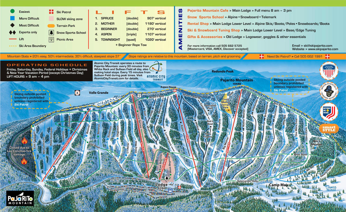 Pajarito Trail Map 