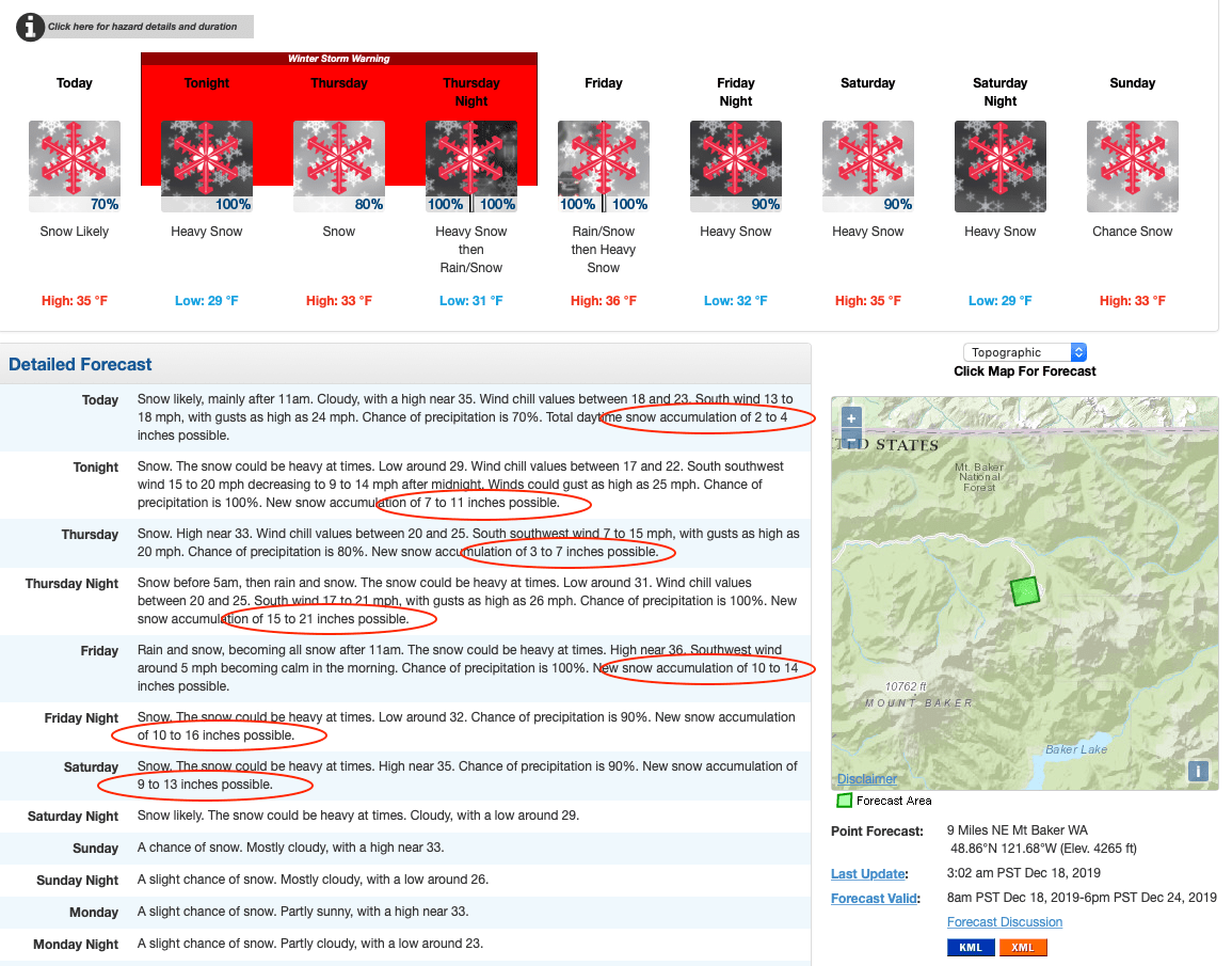 Washington, forecast , mount baker