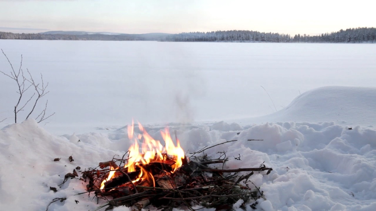 fire, survive, rescue, snowmobilers, frozen lake, montana