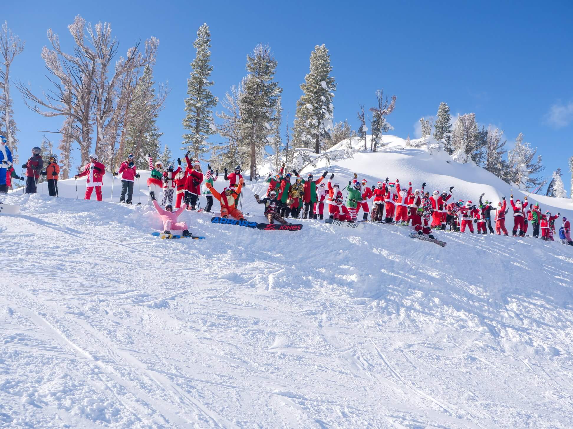 Santa ski down mt. Rose