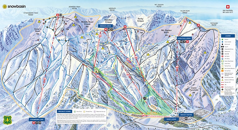 ski trail map of snowbasin 